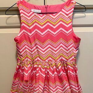BONNIE JEAN Pink White Green Dress Size 12